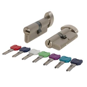 Цилиндровый механизм MaxPro7002Knob100mm(45+10+45) SN никель 7key с вертушкой