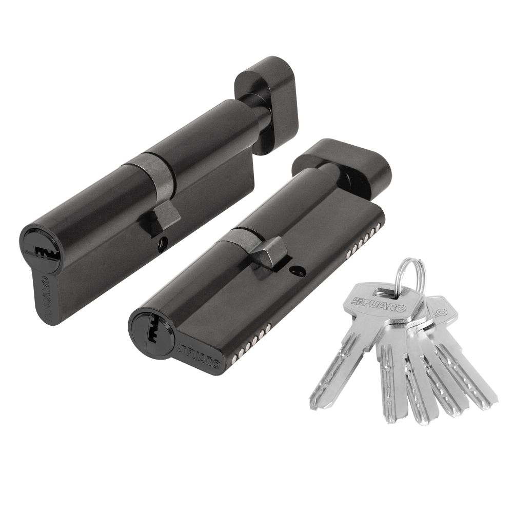 Фото Цилиндровый механизм (200 ZM/100) 2000ZM Knob 100 (50+10+40) BL-24 черный 5Key с вертушкой