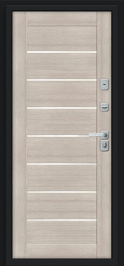 Входная дверь Thermo Техно Декор-2 Букле черное/Cappuccino Veralinga BR5309